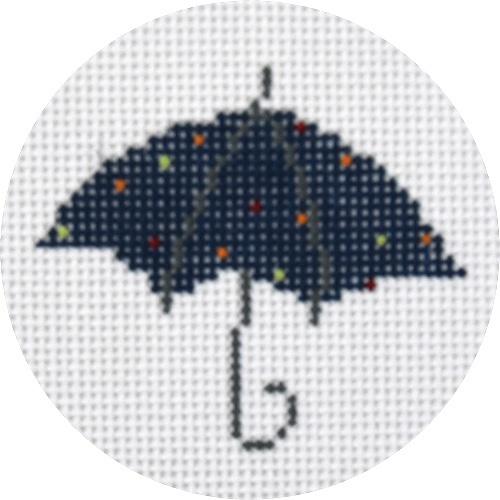 Umbrella Blue Multi Dots Painted Canvas Pippin - 1