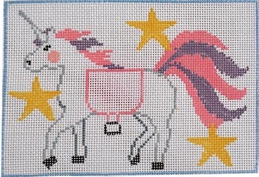 Unicorn Tooth Fairy Pillow Painted Canvas Kathy Schenkel Designs - 1
