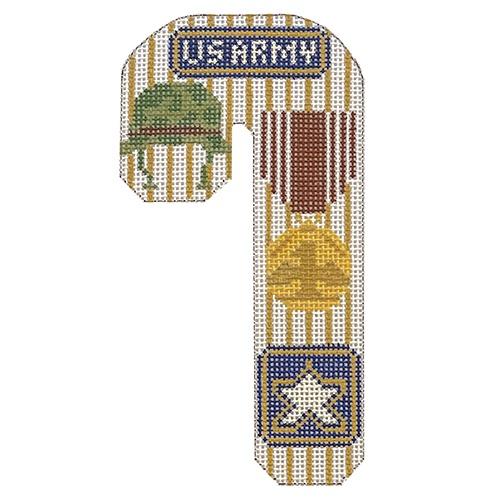 US Army Candy Cane Painted Canvas Danji Designs - 1