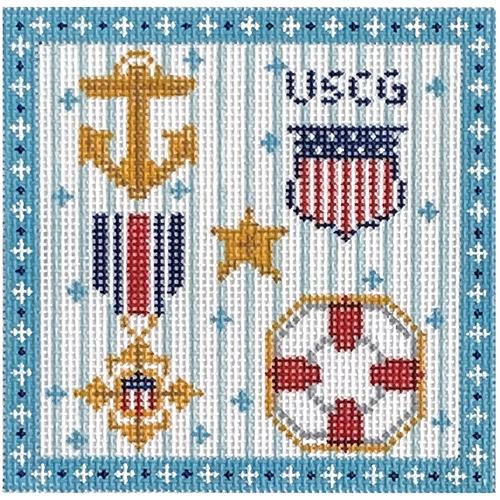 US Coast Guard Square Painted Canvas Danji Designs - 1