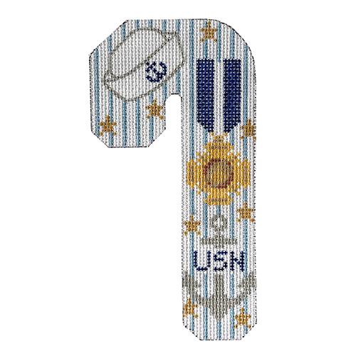 US Navy Candy Cane Painted Canvas Danji Designs - 1