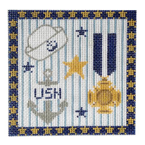 US Navy Square Painted Canvas Danji Designs - 1