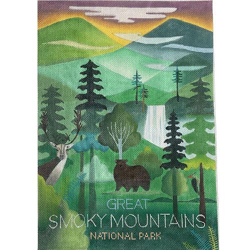USA National Parks Poster Great Smoky Mountains Painted Canvas Painted Pony Designs - 1