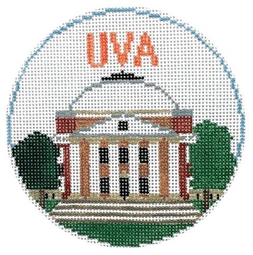 UVA, Rotunda Round Painted Canvas Kathy Schenkel Designs