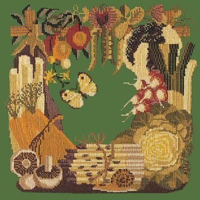 Vegetables Needlepoint Kit Kits Elizabeth Bradley Design Dark Green