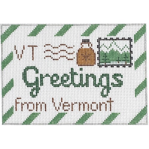 Vermont Letter Painted Canvas Rachel Donley