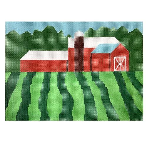 Vermont Pastoral Large Painted Canvas Alice & Blue
