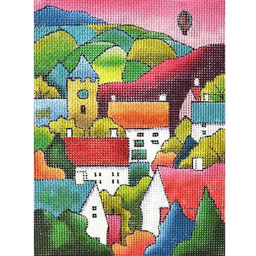 View from Hot Air Balloon Painted Canvas PLD Designs