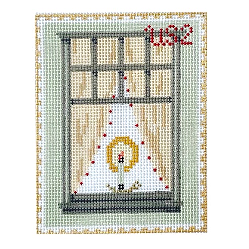 Vintage Stamp Collection Window Painted Canvas The Plum Stitchery - 1