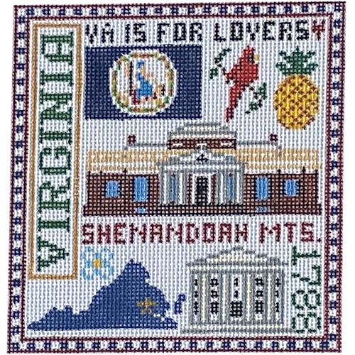 Virginia State Teenie Painted Canvas The Meredith Collection