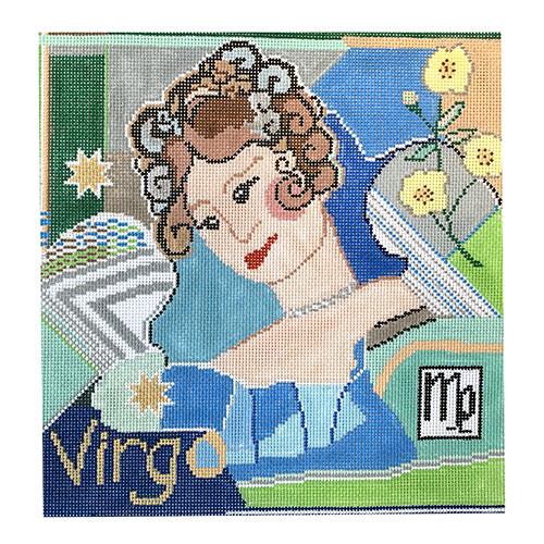 Virgo Zodiac Square Painted Canvas Doolittle Stitchery - 1