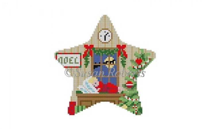 Waiting for Santa Star Painted Canvas Susan Roberts Needlepoint Designs Inc. - 1