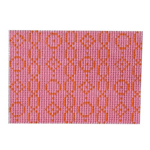 Wallet Insert--Geometric Chain on Pink Painted Canvas Kristine Kingston