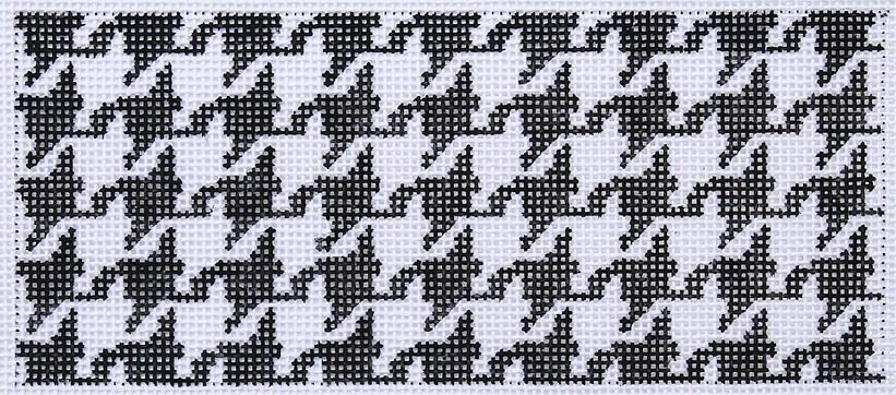 Wallet Insert--Houndstooth (Black & White) Painted Canvas Kate Dickerson Needlepoint Collections