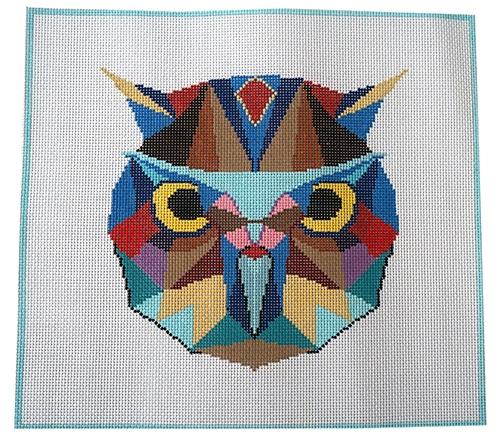 Watchful Owl Painted Canvas Pewter & Pine - 1
