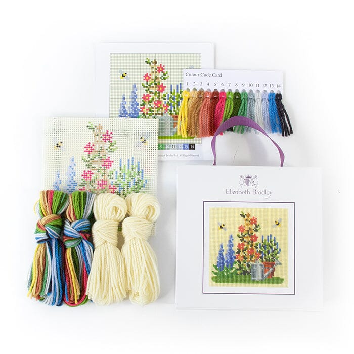 Watering Can & Trellis Mini Needlepoint Kit Kits Elizabeth Bradley Design - 2
