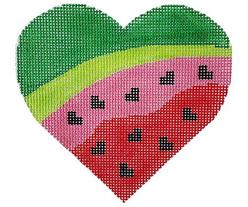 Watermelon Heart Painted Canvas Vallerie Needlepoint Gallery - 1