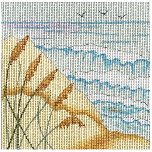 Wave Crest at the Beach Painted Canvas Julie Mar Needlepoint Designs - 1