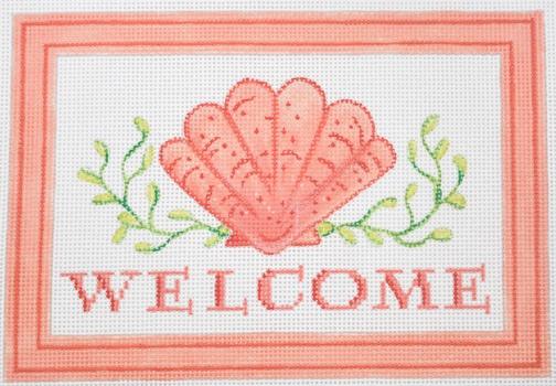 Welcome (Scallop) Painted Canvas Kate Dickerson Needlepoint Collections