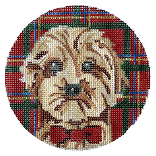 Westie's Wonder on Plaid Painted canvas Tina Griffin Designs