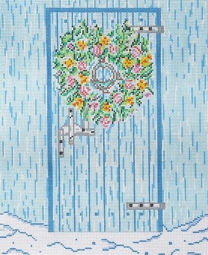 Whale Door Knocker Painted Canvas Susan Wallace Barnes - 1