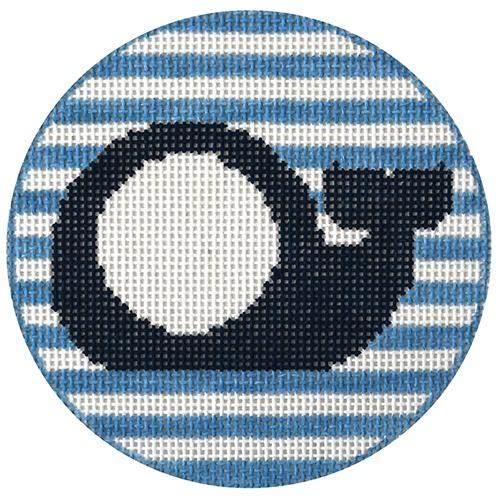 Whale Round Painted Canvas Rachel Donley