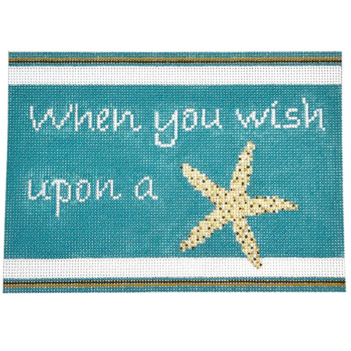 When You Wish Sign Painted Canvas CBK Needlepoint Collections - 1