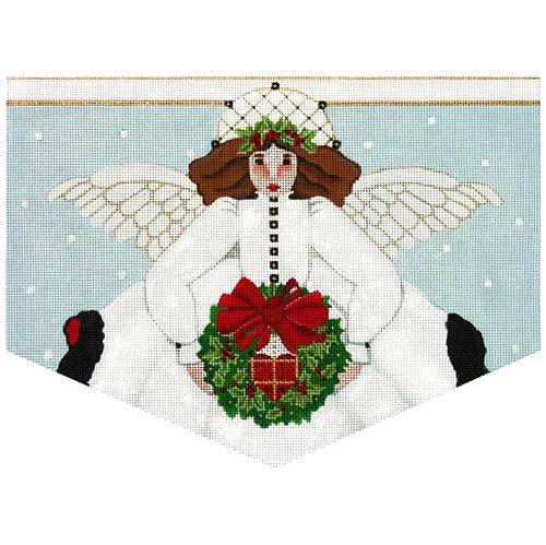 White Angel Cuff Light Blue Background Painted Canvas Melissa Shirley Designs - 1