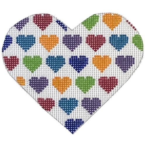White Multi Color Heart Painted Canvas Pepperberry Designs - 1