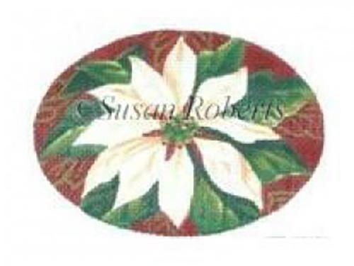 White Poinsettia Painted Canvas Susan Roberts Needlepoint Designs Inc.
