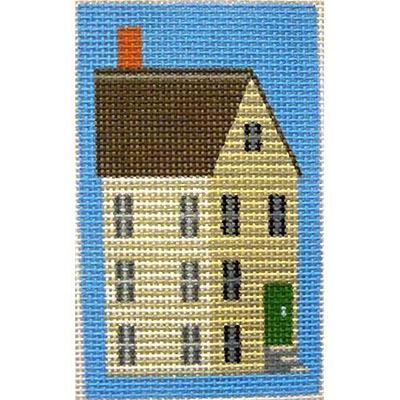White Shaker House Key Fob Painted Canvas Kirk & Bradley - 1