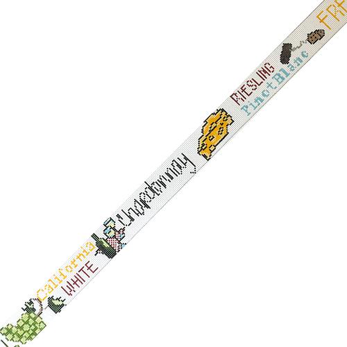 White Wine Lingo Belt Painted Canvas The Meredith Collection - 1