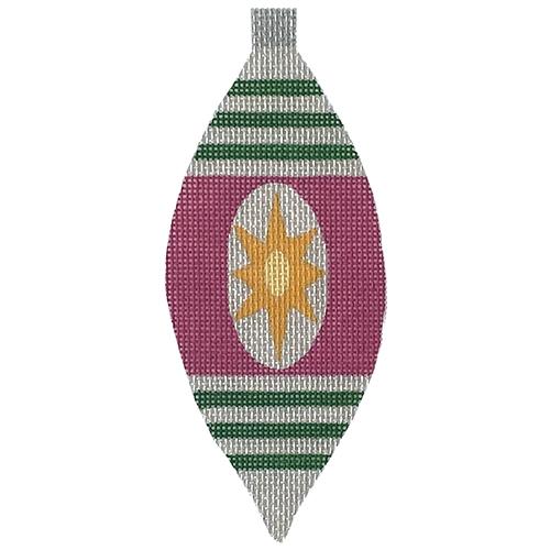 Wide Teardrop Pink/Green Painted Canvas Pepperberry Designs - 1