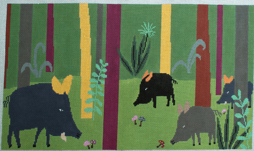 Wild Boars Painted Canvas Birds of a Feather - 1