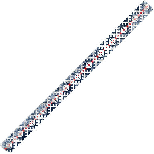 William Belt in Red & Blue Painted Canvas Little Stitches Needleworks - 1