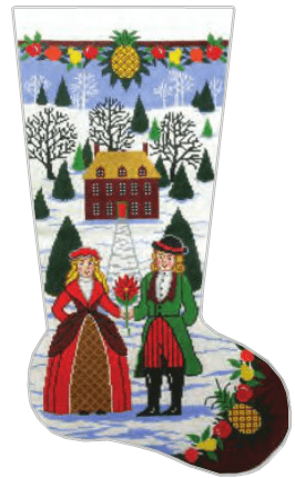 Williamsburg Folk Art Painted Canvas Lee's Needle Art Inc.