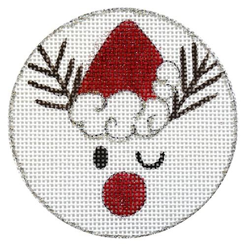 Winking Reindeer on 13 Painted Canvas Alice Peterson Company - 1