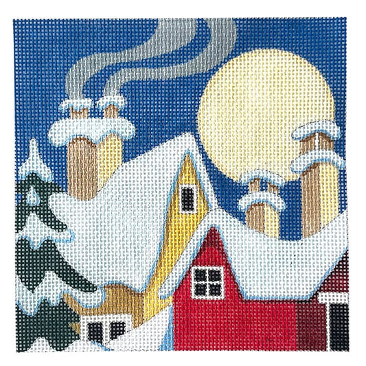 Winter Homes Square Painted Canvas Raymond Crawford Designs 