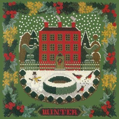 Winter Sampler Needlepoint Kit Kits Elizabeth Bradley Design Dark Green