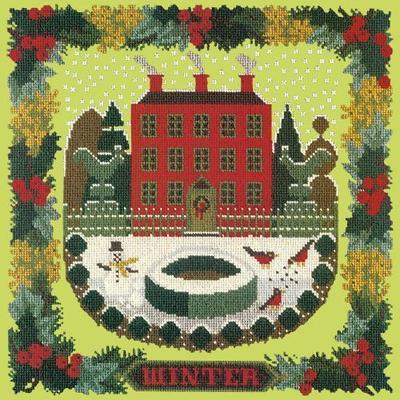 Winter Sampler Needlepoint Kit Kits Elizabeth Bradley Design Pale Lime