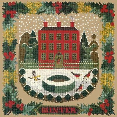 Winter Sampler Needlepoint Kit Kits Elizabeth Bradley Design Sand 