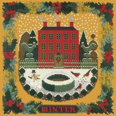 Winter Sampler Needlepoint Kit Kits Elizabeth Bradley Design Yellow 