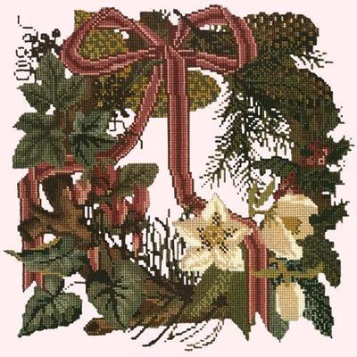 Winter Wreath Needlepoint Kit Kits Elizabeth Bradley Design Cream