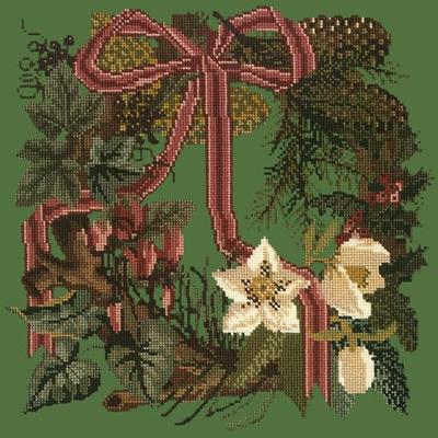 Winter Wreath Needlepoint Kit Kits Elizabeth Bradley Design Dark Green