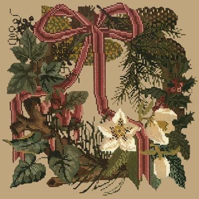 Winter Wreath Needlepoint Kit Kits Elizabeth Bradley Design Sand