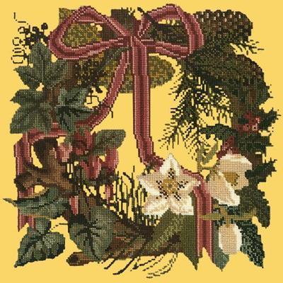 Winter Wreath Needlepoint Kit Kits Elizabeth Bradley Design Sunflower Yellow