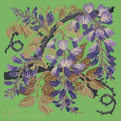 Wisteria Needlepoint Kit Kits Elizabeth Bradley Design Grass Green