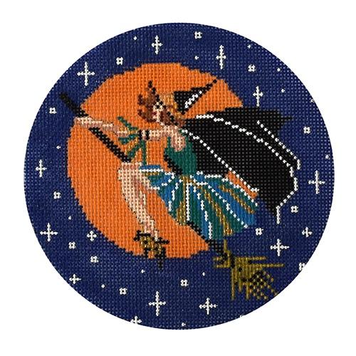Witch on a Broom Painted Canvas The Meredith Collection - 1