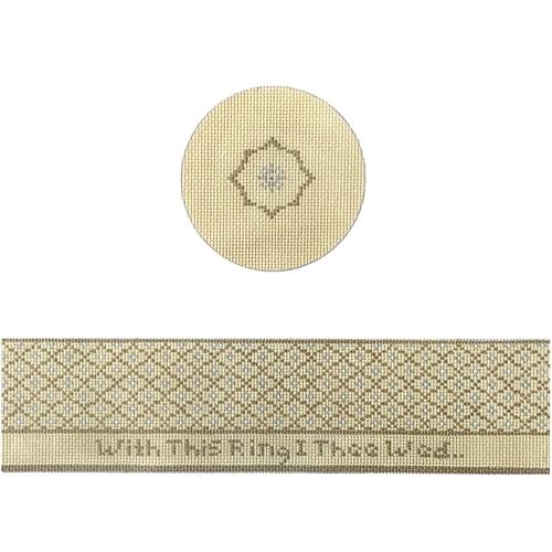 With This Gold Hinged Box with Hardware Painted Canvas Funda Scully - 1