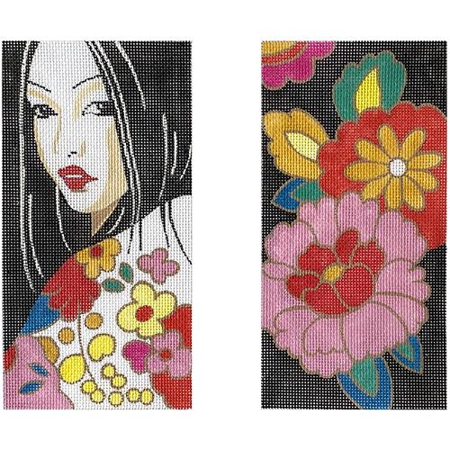 Woman with Flowers Eyeglass Case Painted Canvas Colors of Praise - 1